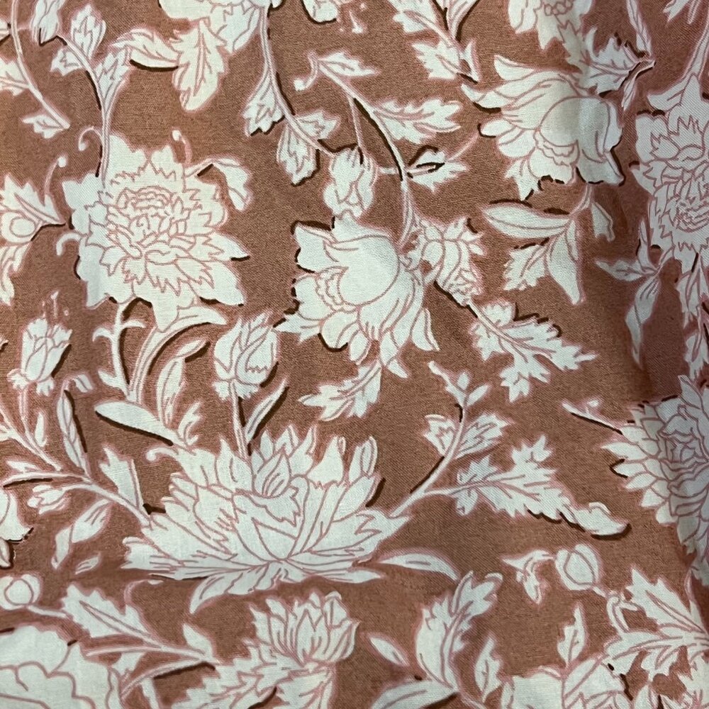 J. Crew Smocked Cotton Poplin Dress Rose Vines Sz M - Picture 11 of 13